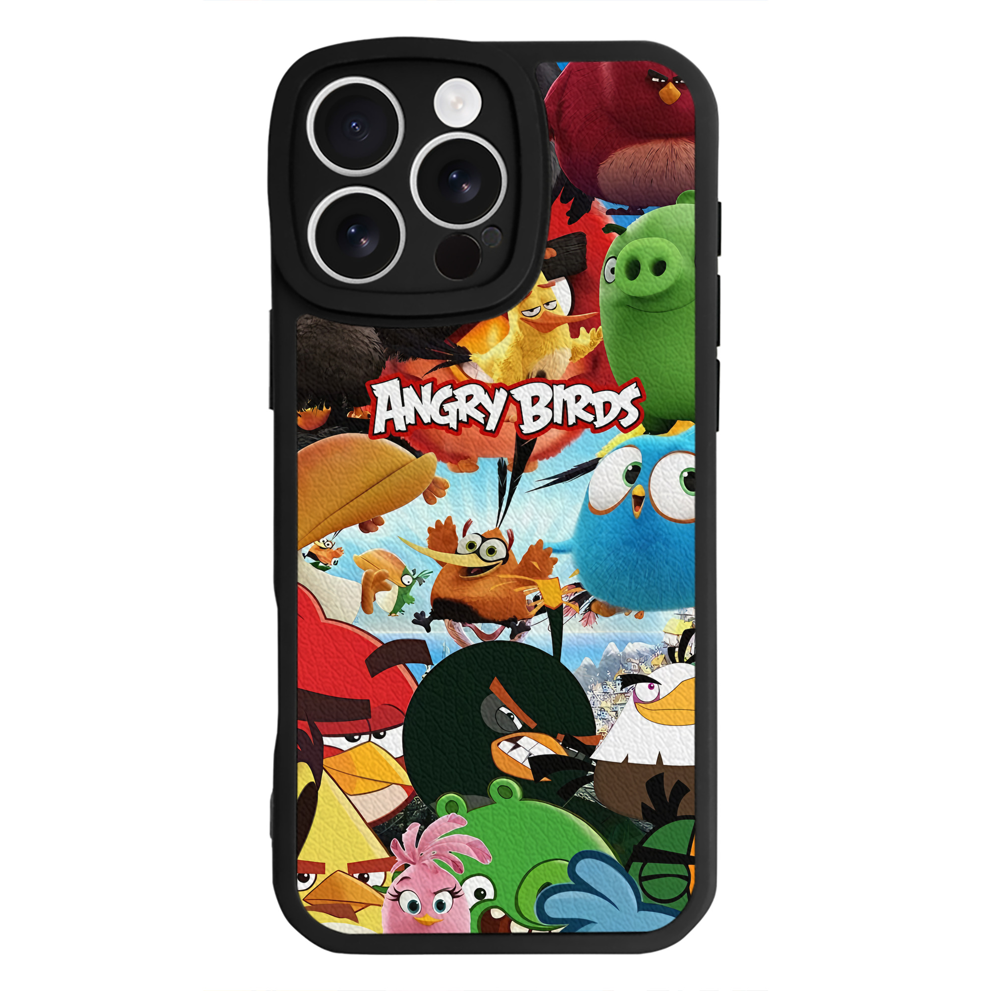 （画像用） Angry Birds アングリーバード 【iPhone 16シリーズ対応】シリコンスマホケース（レザー調） 材質：シリコン